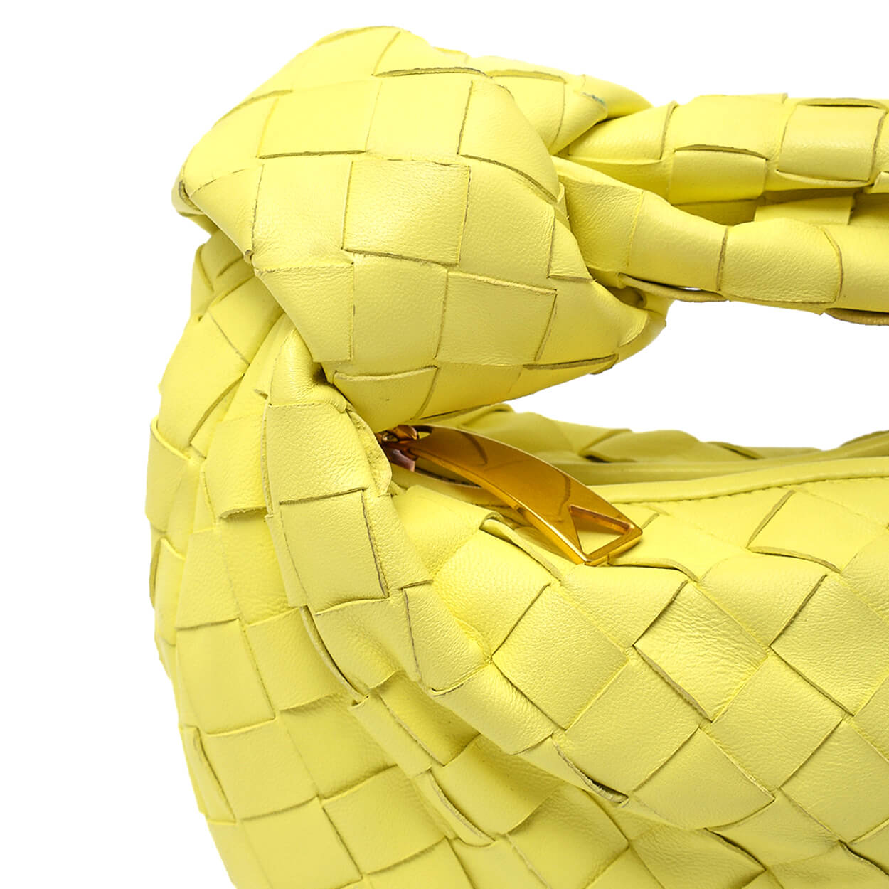 Bottega Veneta- Yellow Mini Leather Jodie Top Handle Bag